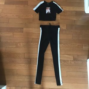 Nakedwardrobe Two-piece pant and crop top